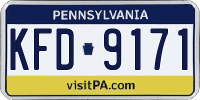 PA license plate KFD9171