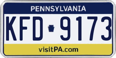 PA license plate KFD9173