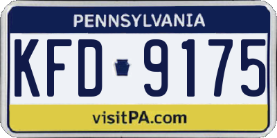 PA license plate KFD9175