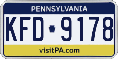 PA license plate KFD9178