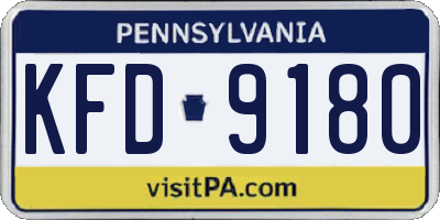 PA license plate KFD9180