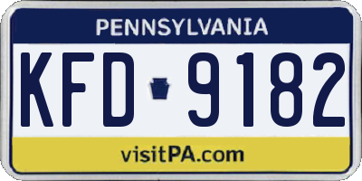 PA license plate KFD9182