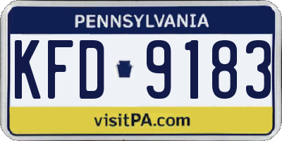 PA license plate KFD9183