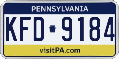 PA license plate KFD9184