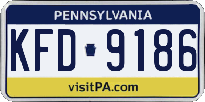 PA license plate KFD9186