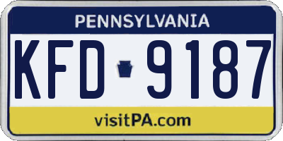 PA license plate KFD9187