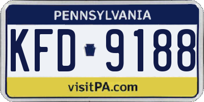 PA license plate KFD9188