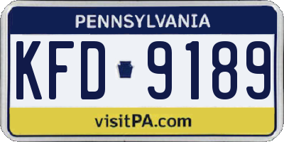 PA license plate KFD9189