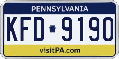 PA license plate KFD9190
