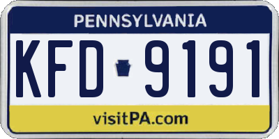 PA license plate KFD9191