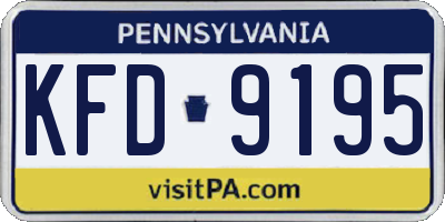 PA license plate KFD9195