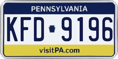 PA license plate KFD9196