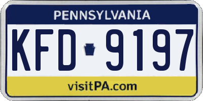 PA license plate KFD9197