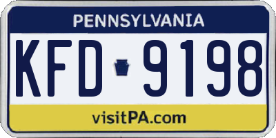 PA license plate KFD9198