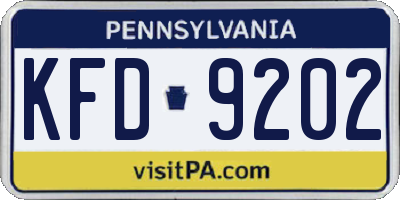 PA license plate KFD9202