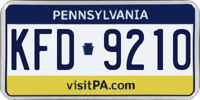 PA license plate KFD9210