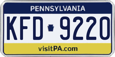 PA license plate KFD9220