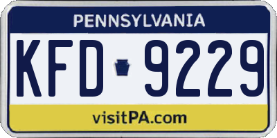 PA license plate KFD9229