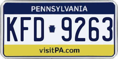 PA license plate KFD9263