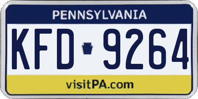 PA license plate KFD9264