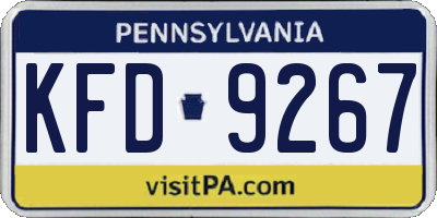PA license plate KFD9267