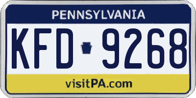 PA license plate KFD9268