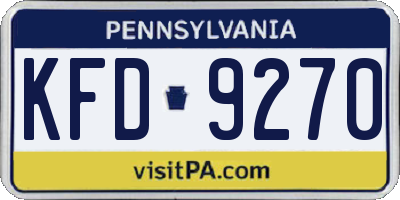 PA license plate KFD9270