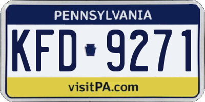 PA license plate KFD9271