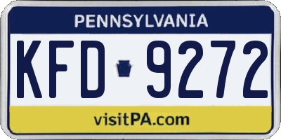 PA license plate KFD9272