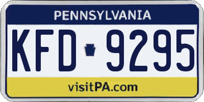 PA license plate KFD9295