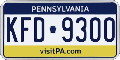 PA license plate KFD9300