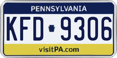 PA license plate KFD9306