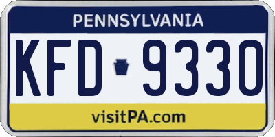 PA license plate KFD9330