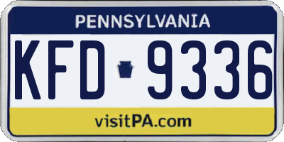 PA license plate KFD9336