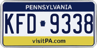 PA license plate KFD9338