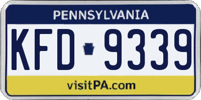 PA license plate KFD9339