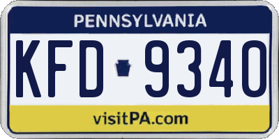 PA license plate KFD9340