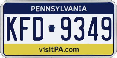 PA license plate KFD9349