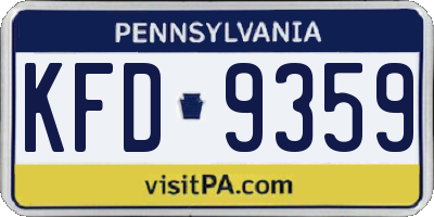PA license plate KFD9359