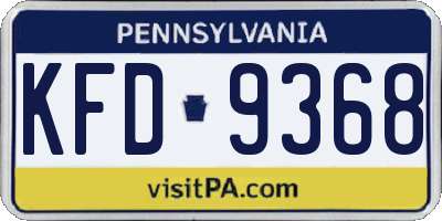 PA license plate KFD9368