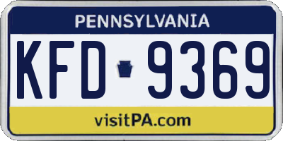 PA license plate KFD9369