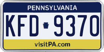PA license plate KFD9370