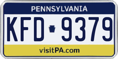 PA license plate KFD9379