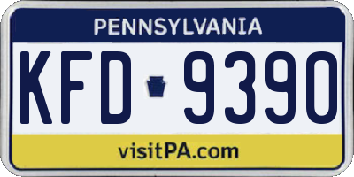 PA license plate KFD9390