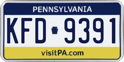 PA license plate KFD9391