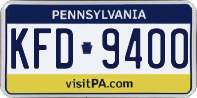 PA license plate KFD9400