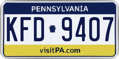 PA license plate KFD9407