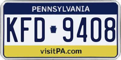PA license plate KFD9408