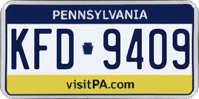 PA license plate KFD9409