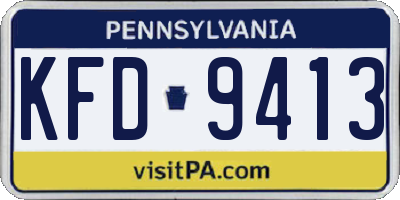 PA license plate KFD9413